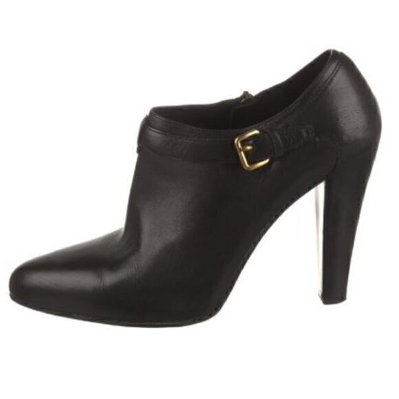 Miu Miu booties womens size 7/37 Black Leather Zip Buckle Ankle - Picture 1 of 13